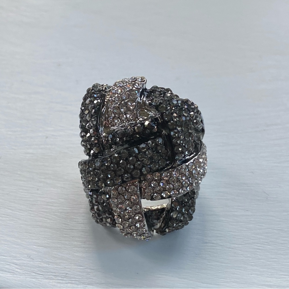 Black & White Rhinestone Ring - Picture 3 of 14